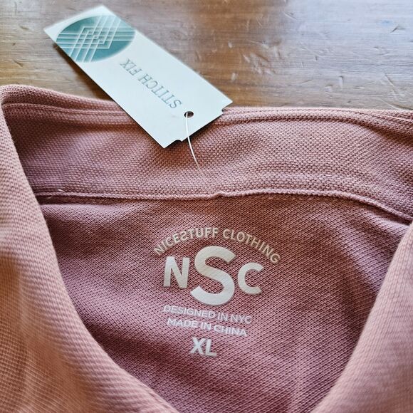 NWT Nice Stuff Clothing Long Sleeve Knit Button Down Shirt Size XL Red Mauve - Picture 7 of 10